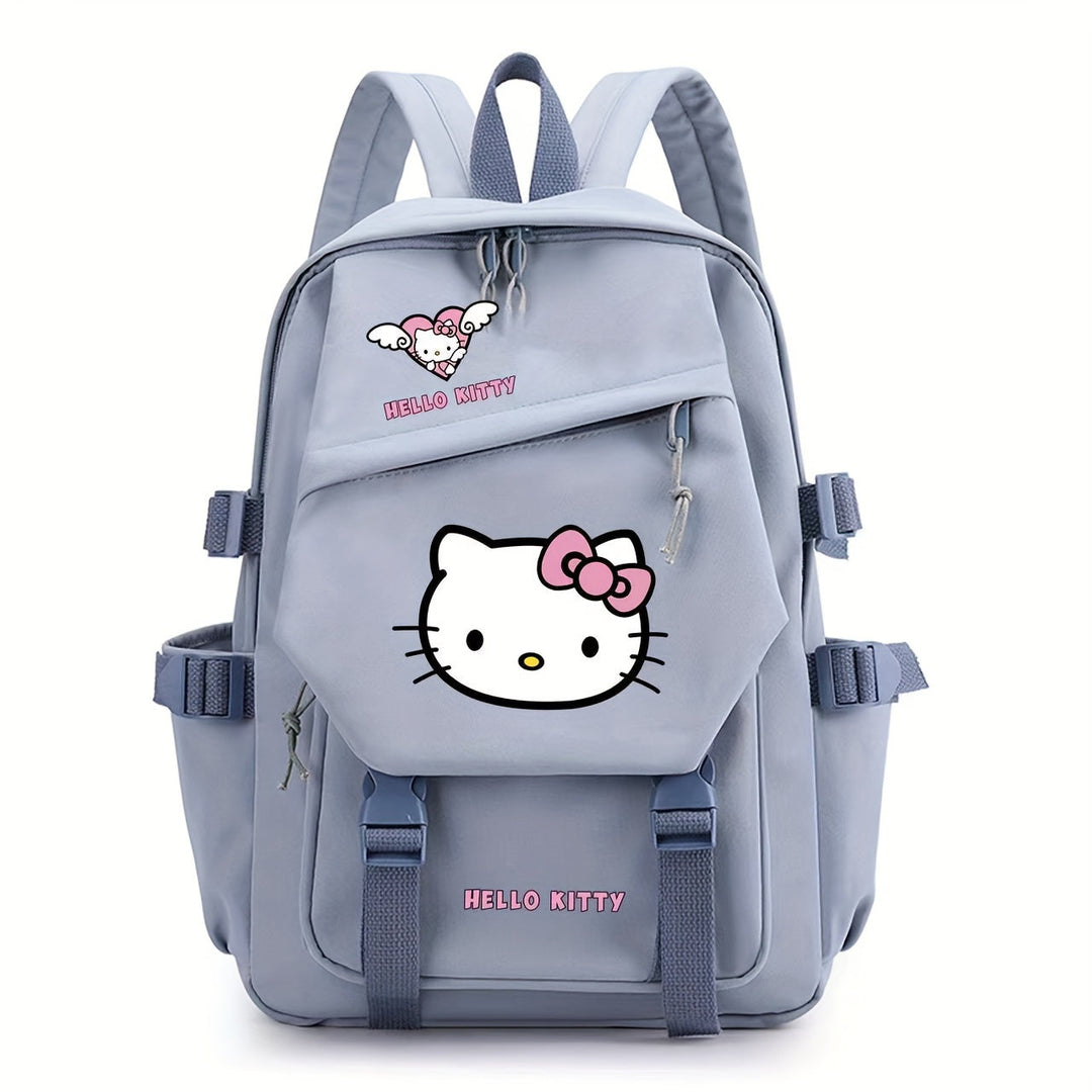 Vibrant Hello Kitty children's backpack featuring iconic character design, suitable for school and play.