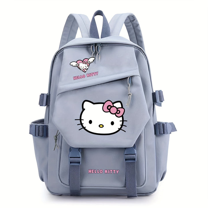 Vibrant Hello Kitty children's backpack featuring iconic character design, suitable for school and play.