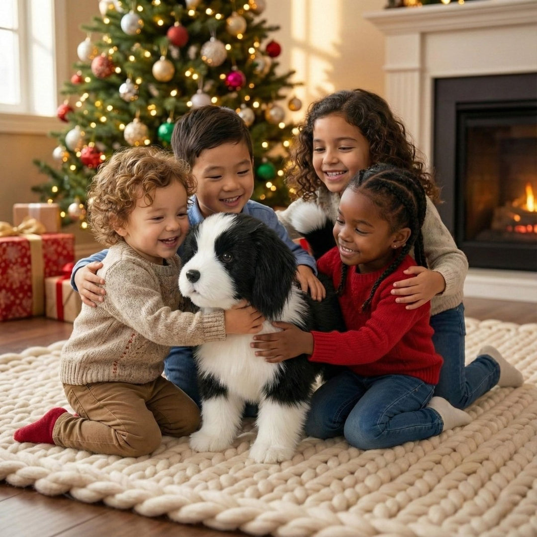 Toddler's interactive walking & barking toy dog. Plush, cute, and provides endless imaginative pet play fun.