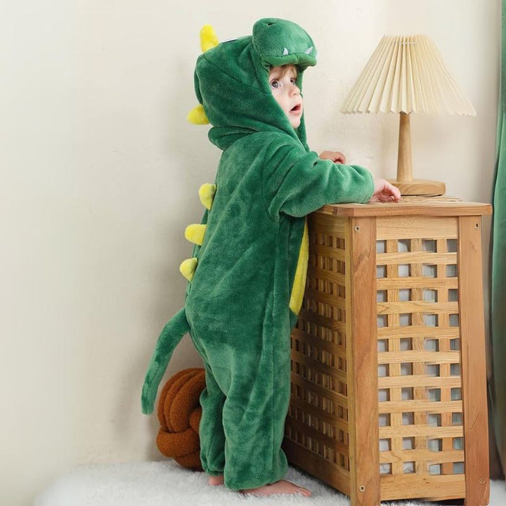 Plush kids' animal jumpsuit, ultra-soft & comfortable toddler onesie for all-day cozy play.