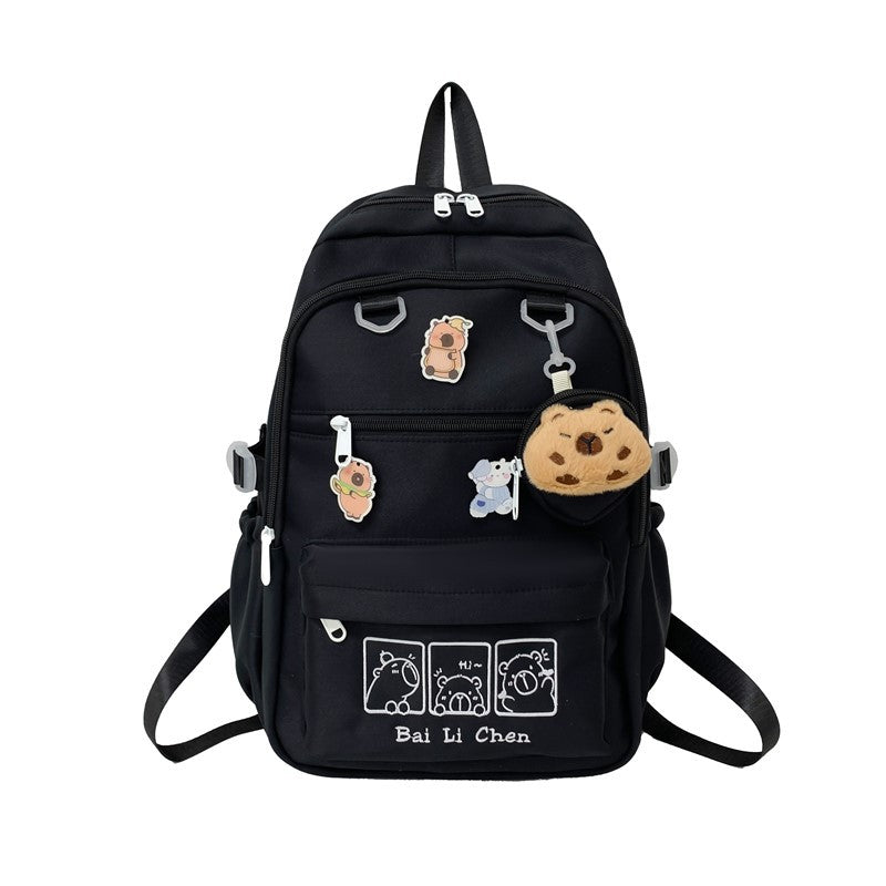 Vibrant purple dinosaur animal backpack for kids & teens. A cute, fun school bag for daily adventures & travel.