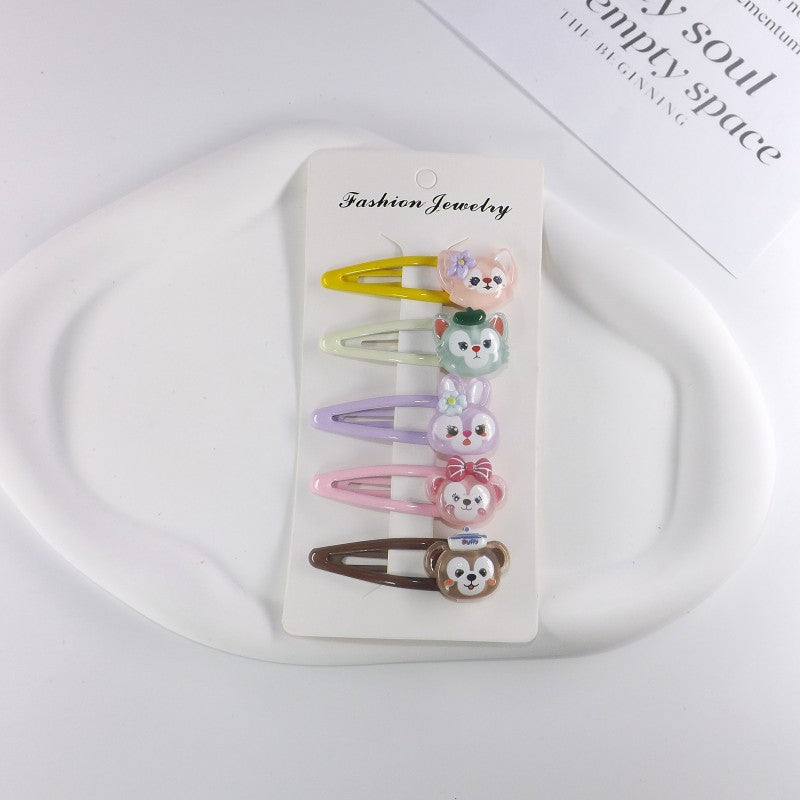Cute white bunny hair clip for women, playful plastic accessory.