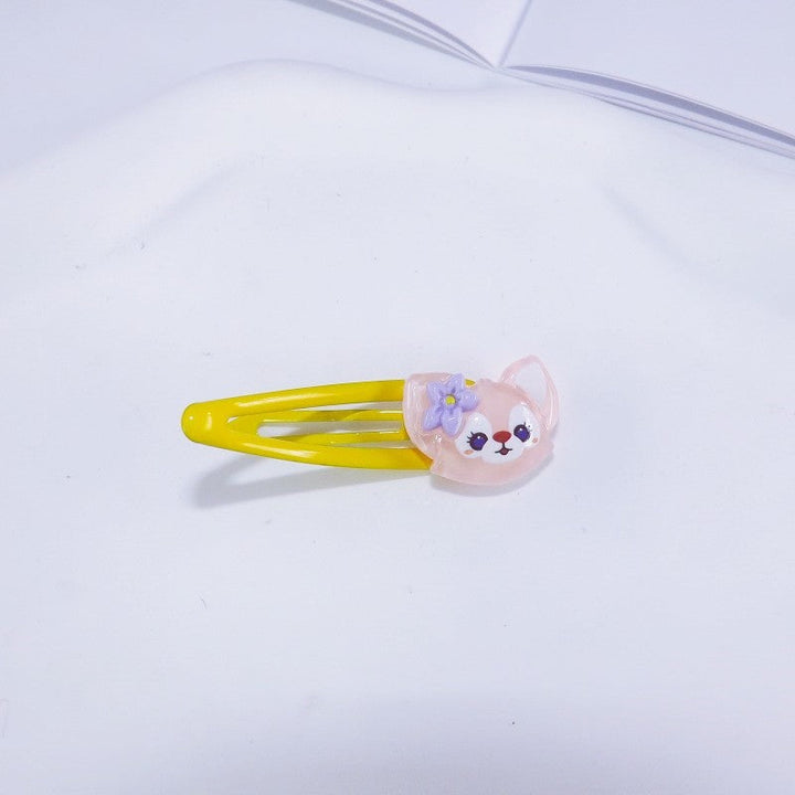 Versatile white bunny hair clip, perfect for various cute women's hairstyles.