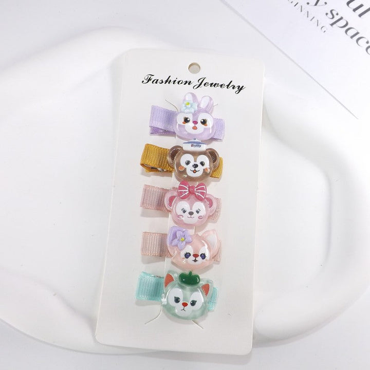 Girls' cute bunny hairpin, a playful plastic hair accessory.