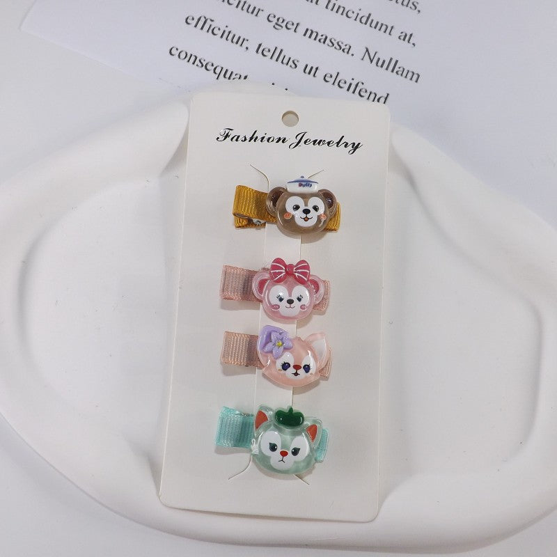 Adorable bunny hair clip holding back women's hair, cute and stylish.