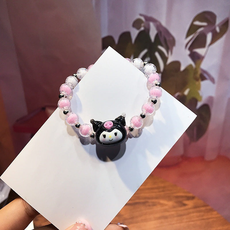 Vibrant women's cute animal charm bracelet, plastic jewelry for a cheerful, playful style.