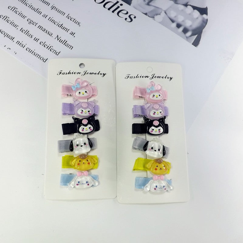Colorful fruit and iconic Mickey Mouse design hair clips. Women's playful hairpins, cute hair accessories.