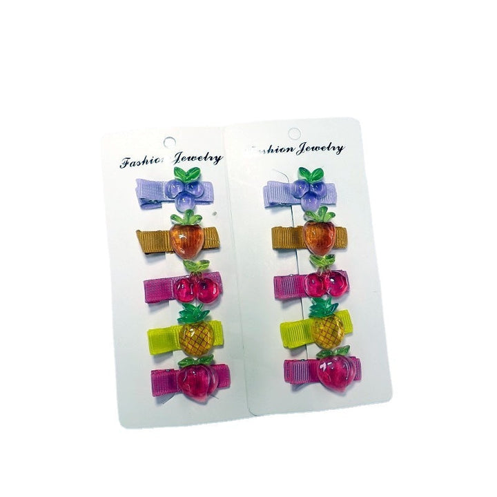 Adorable women's hair clips with Mickey Mouse, watermelon & strawberry fruit designs. Playful hairpins.