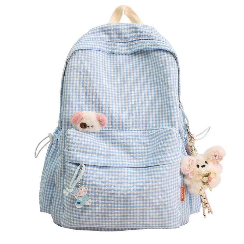 Durable blue character travel backpack for kids & students. Unisex multi-pocket school bag for daily adventures.