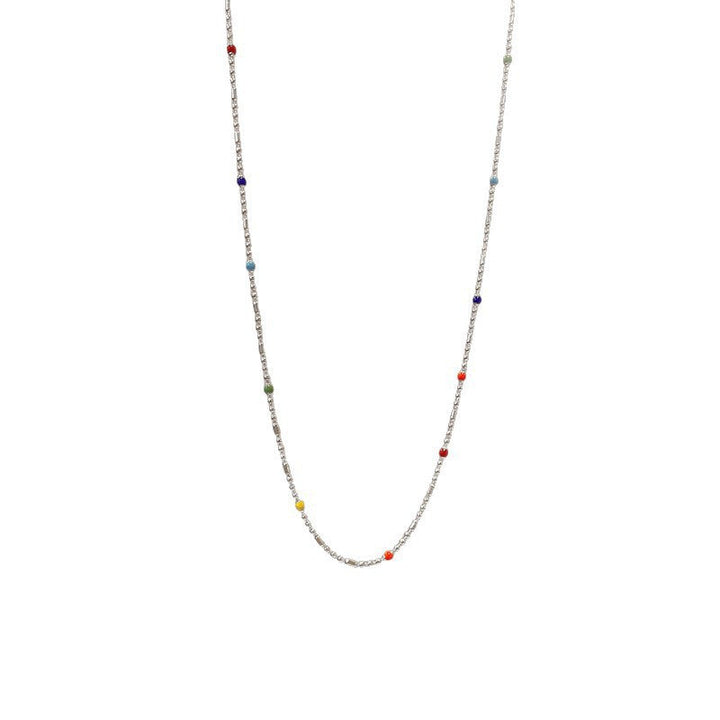 Dainty multi-color beaded chain bracelet, an elegant and vibrant gift for her, perfect women's jewelry.