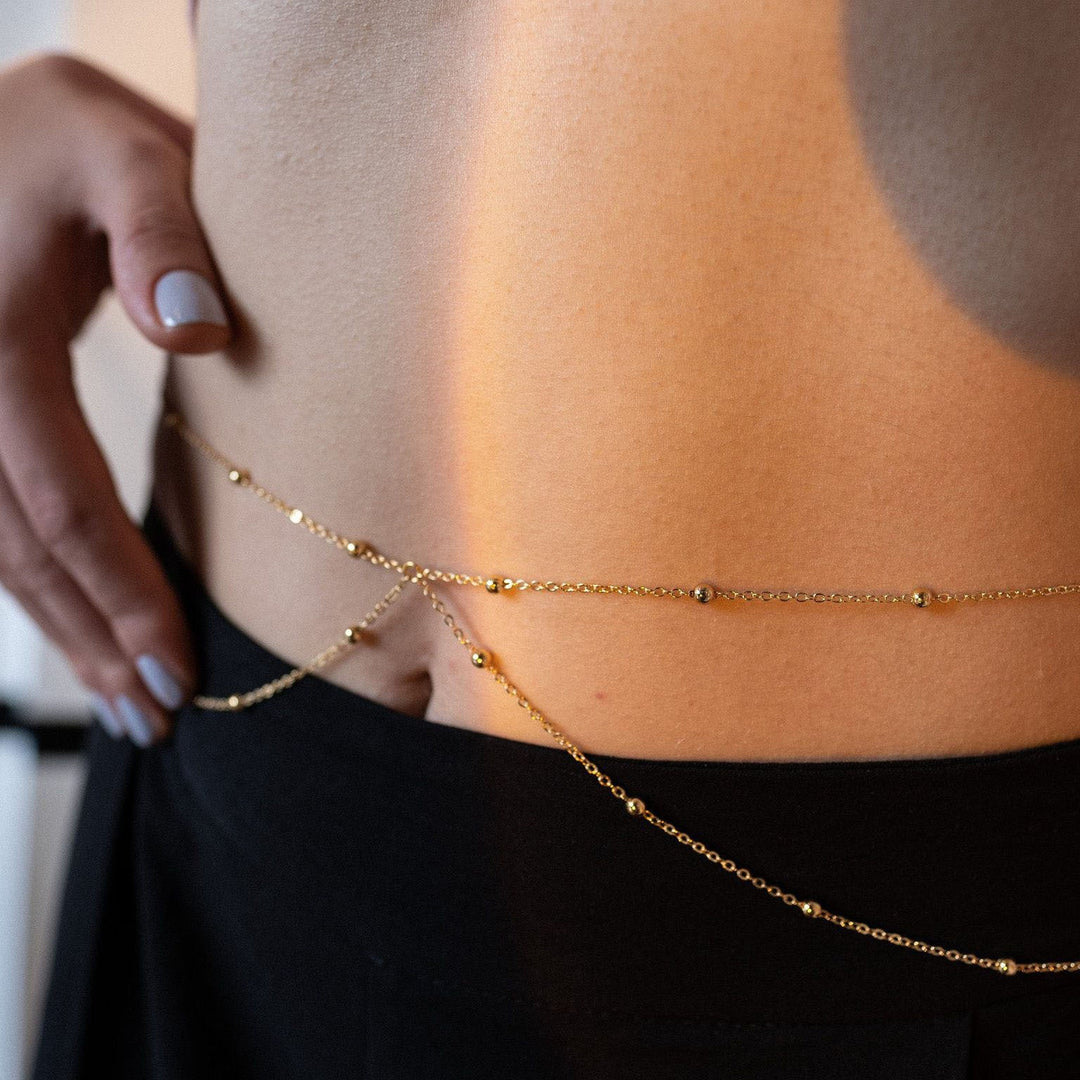 White beaded long necklace, a dainty and elegant accessory for women. Versatile fashion jewelry gift.
