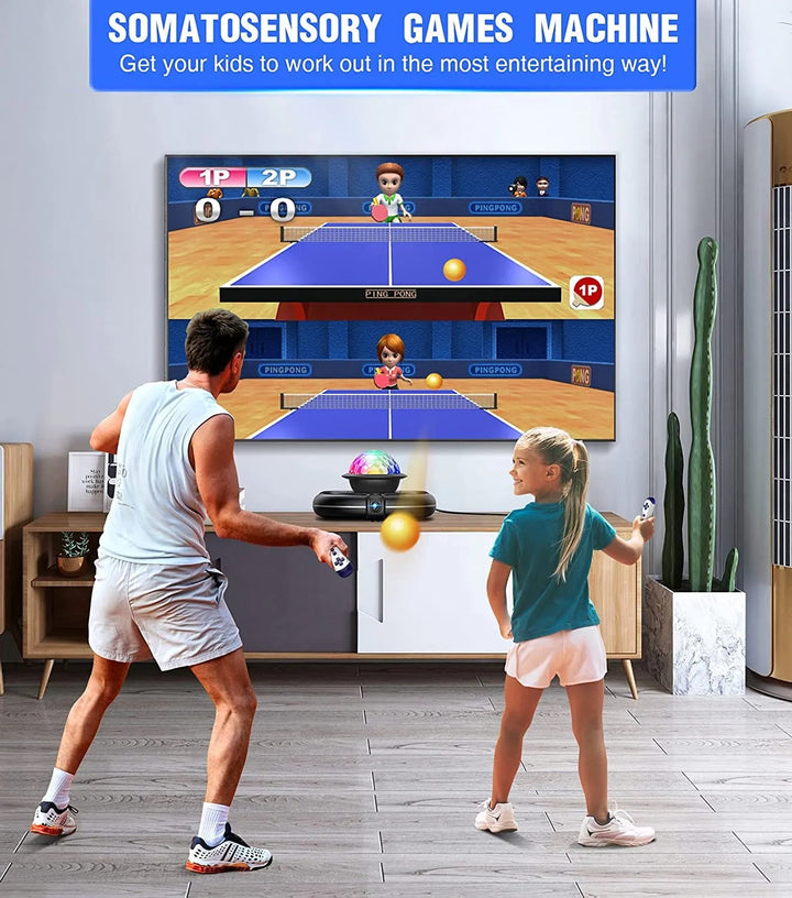 Children and parents actively engaged with DanceMaster, the ultimate interactive dance & exercise game.