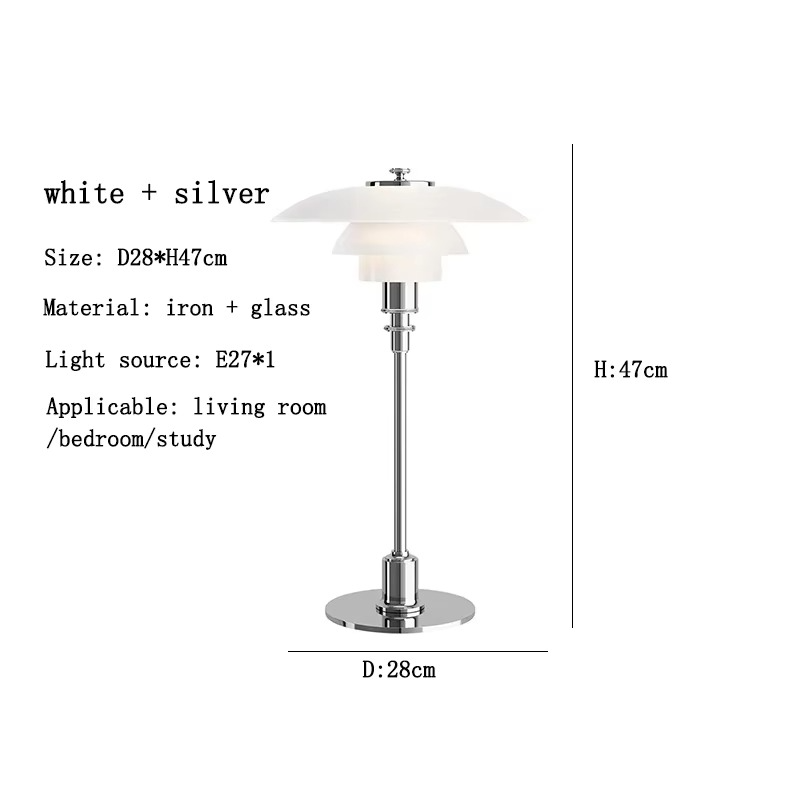 Chic Danish modern iron & glass LED table lamp, emitting a warm, inviting glow.