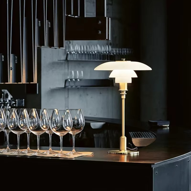 Scandinavian modern LED table lamp, offering warm ambient light for home decor.
