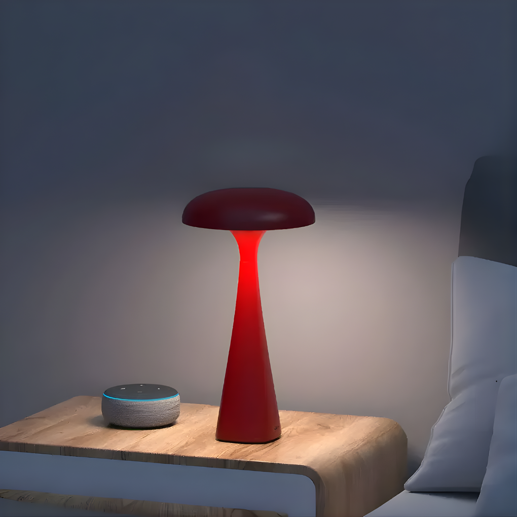 Sage green Jellyfish LED Desk Lamp, marine decor tabletop light, perfect for unique home accent.