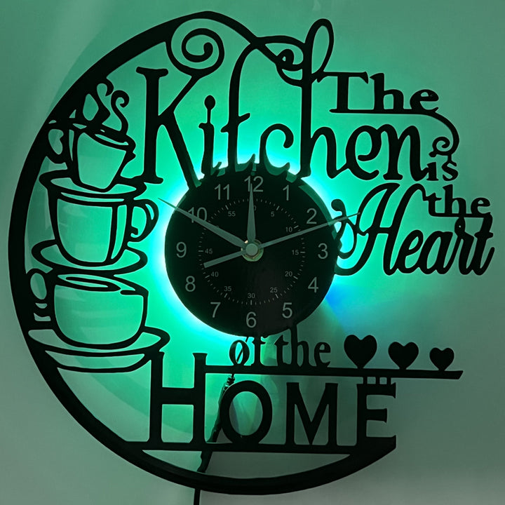 Functional Decorative Wall Clock with LED display, enhancing any kitchen's aesthetic. Great home decor.