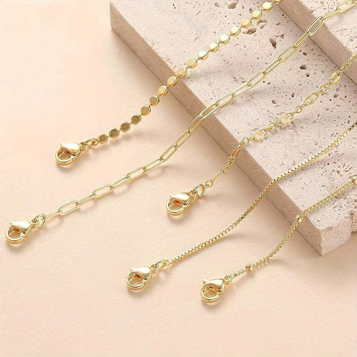 Gift for her: Women's delicate gold chain bracelet set. Elegant, layered & adjustable fashion jewelry.