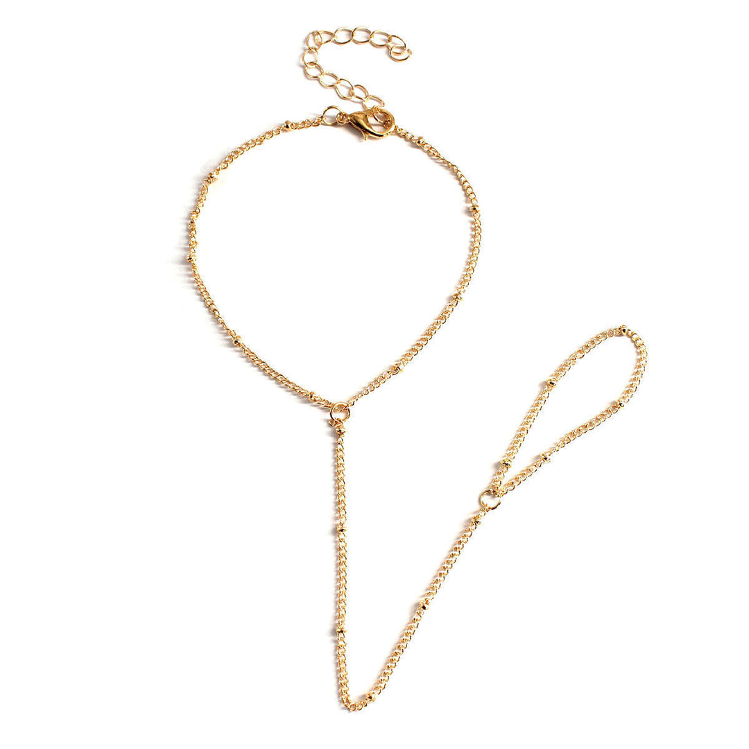 Two-tone white & gold adjustable chain ankle bracelet for women, a versatile delicate summer accessory.