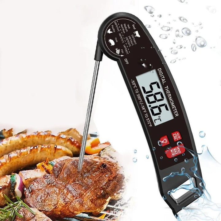Versatile digital kitchen thermometer for grilling, baking & roasting. Instant read food temps with bright backlit LCD.