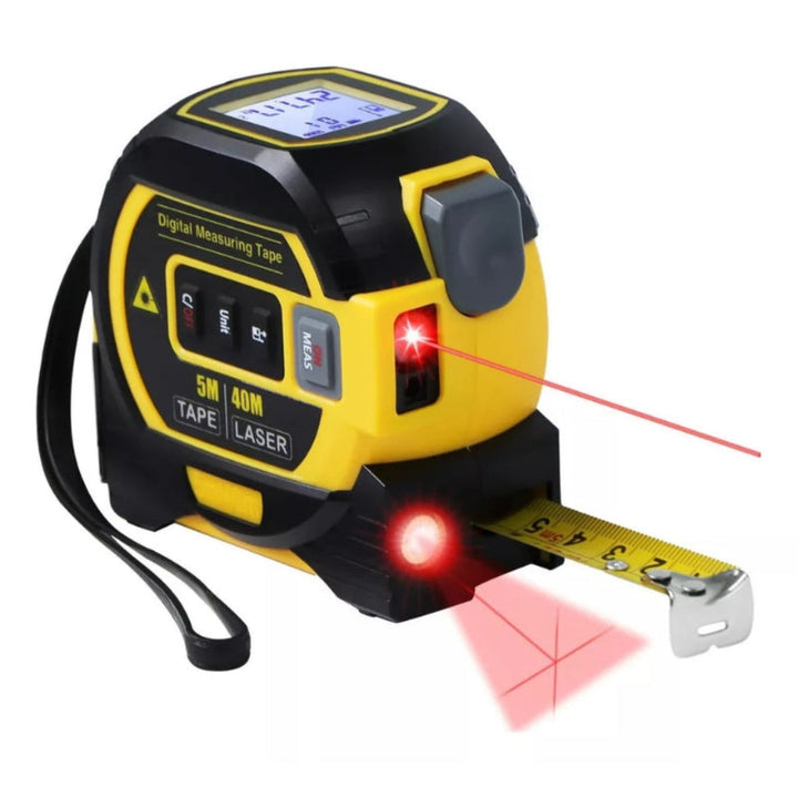 Digital laser distance meter for precise home improvement, DIY projects, and quick measurements.