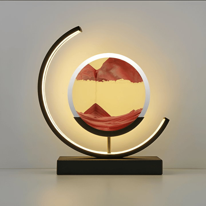 Dimmable LED moving sand lamp; serene, ever-changing art for home decor & relaxation.