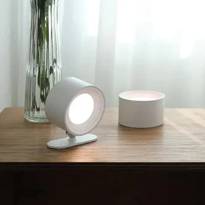 Magnetic wireless wall light, dimmable and rotatable. Provides flexible, modern accent lighting anywhere in your home.