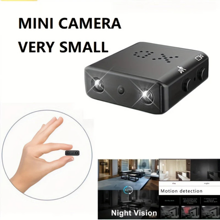 Tiny 1080p mini camera for discreet surveillance. Perfect for home, office, or personal security monitoring.