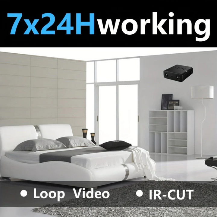 Unisex discreet 1080p mini security camera for covert home security & office monitoring.