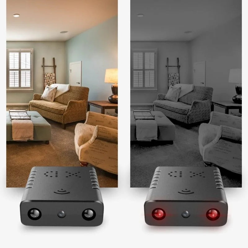 Compact wireless HD camera with audio for easy, discreet home security monitoring.