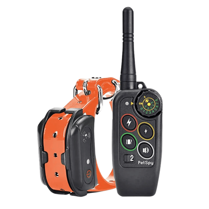 Rechargeable waterproof dog training e-collar with remote for reliable and effective obedience training.