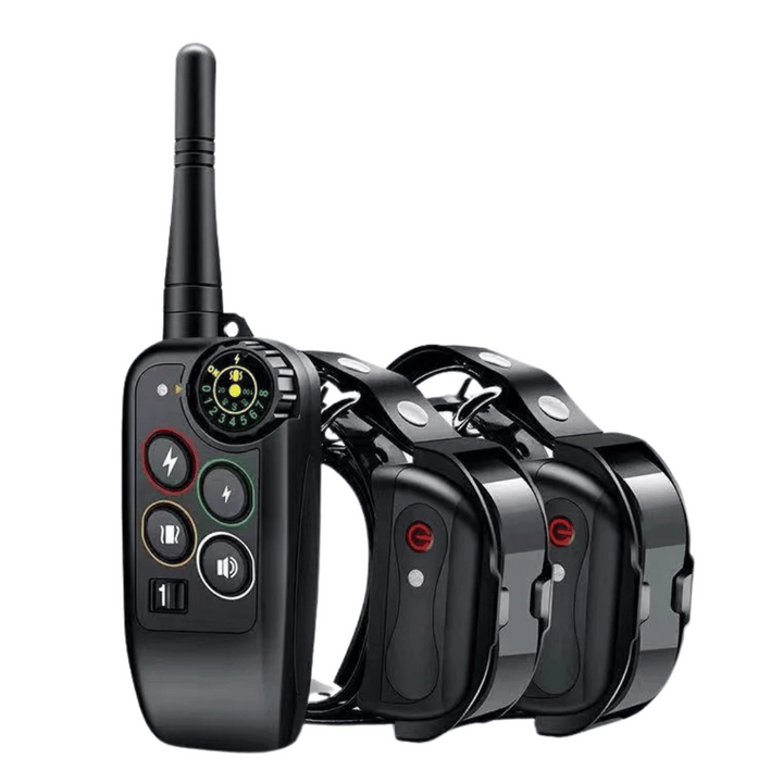 Durable pet supplies e-collar for dog training, 1000m range & waterproof remote. Boosts obedience.