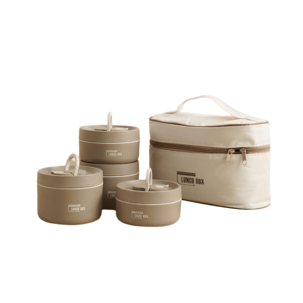Durable double-wall food container, excellent for carrying hot or cold food securely.