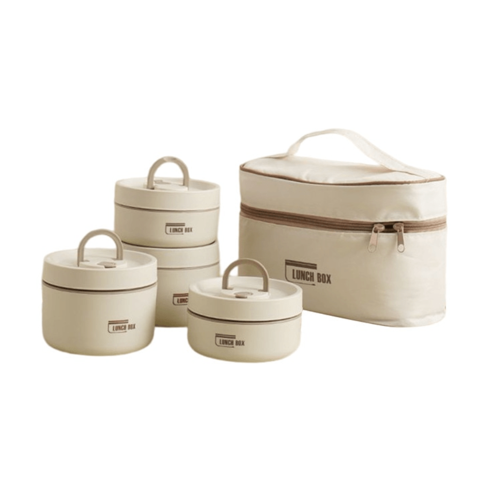 Hot & cold food container, double-wall design, leak-resistant for worry-free transport.