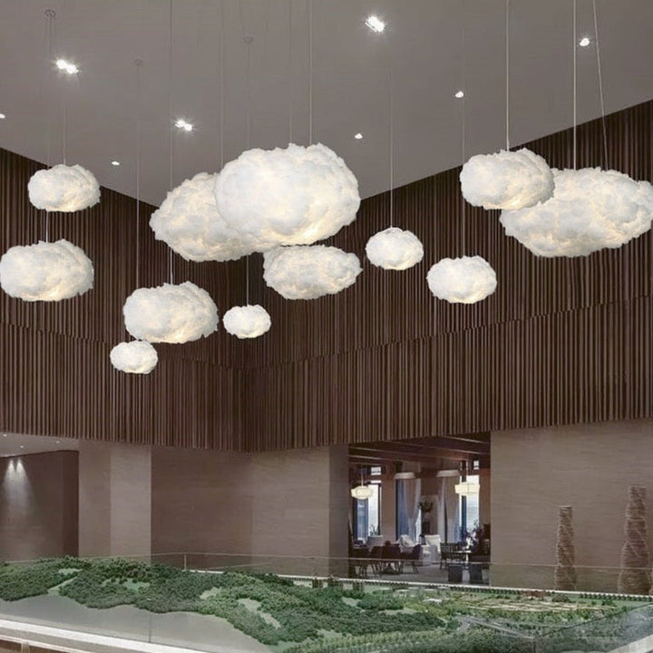 Artistic cloud light chandelier, perfect modern home decor. Unique ceiling lamp for a dreamy nursery or bedroom.