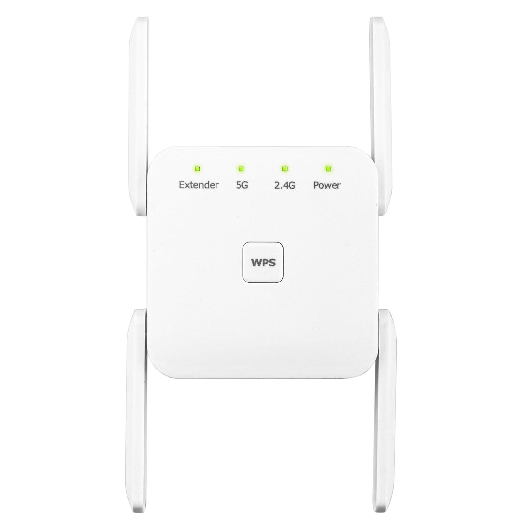 Home WiFi signal repeater and network amplifier. Dual band 5GHz/2.4GHz extender ensures fast, seamless wireless connectivity.