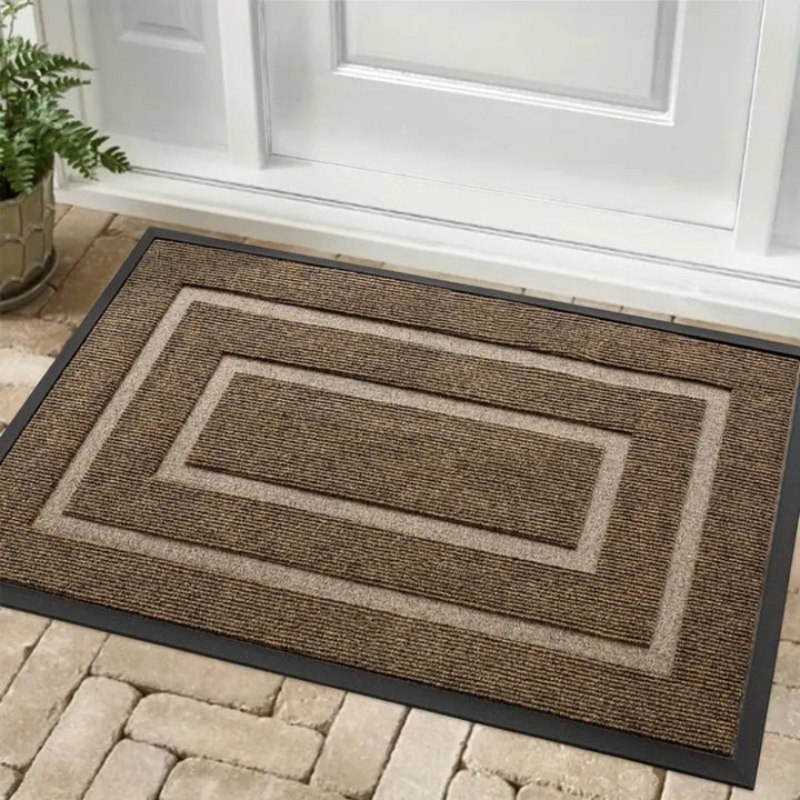 Stylish home decor rubber entryway mat, all-season water-resistant for floor protection, perfect indoor/outdoor anti-slip.
