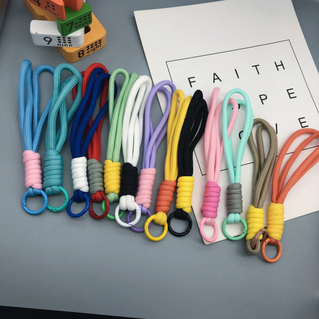 Durable braided nylon keychain holder for stylish key organization.