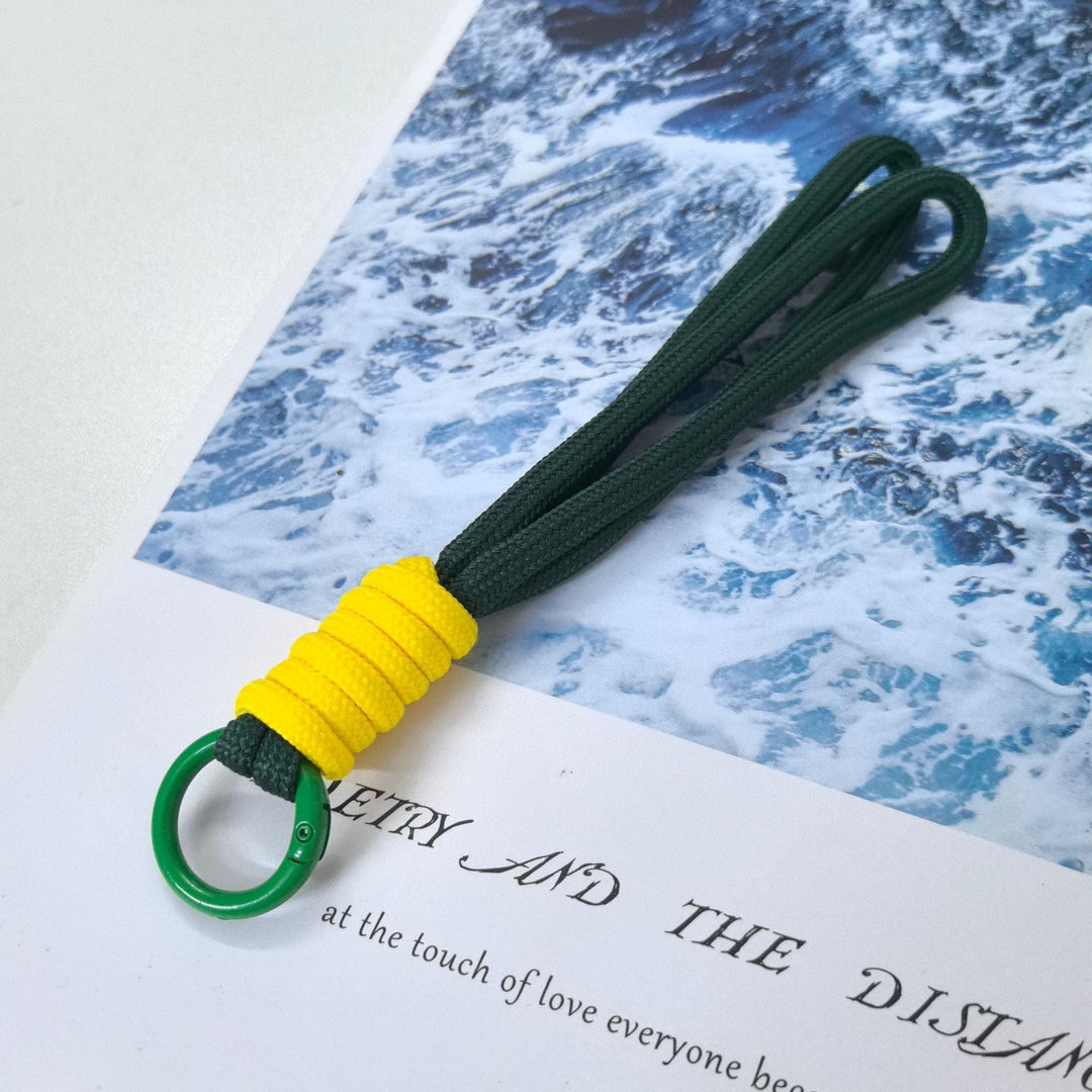 Modern braided nylon key organizer, combining style with everyday durability.