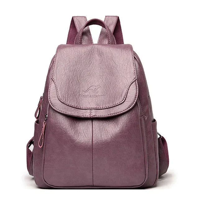 Versatile women's leather backpack, perfect for work, school, travel, or a stylish daily bag.