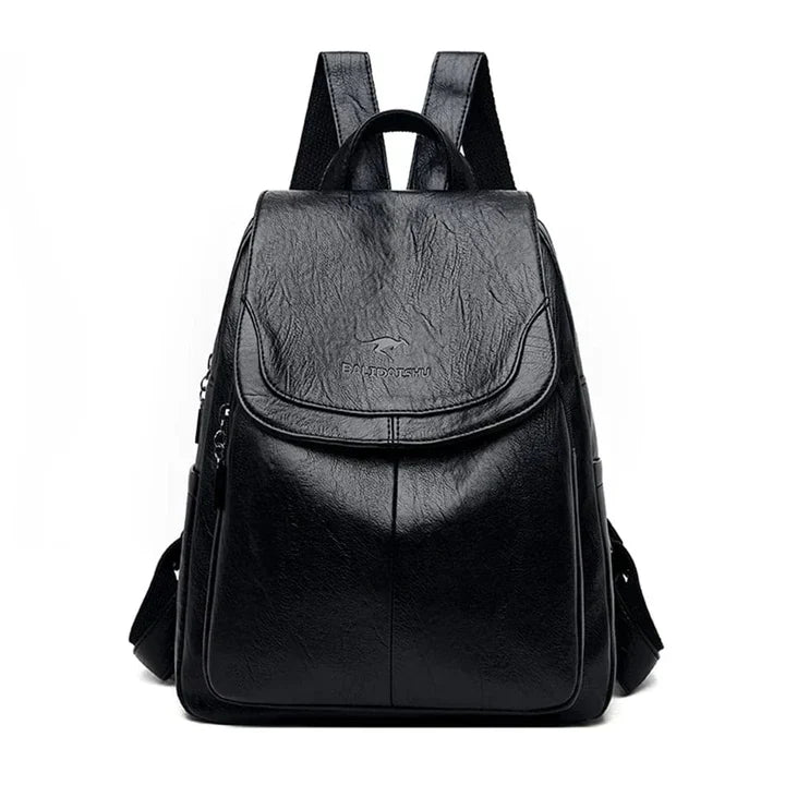 Rich tan leather women's backpack, a durable & elegant accessory for any outfit.