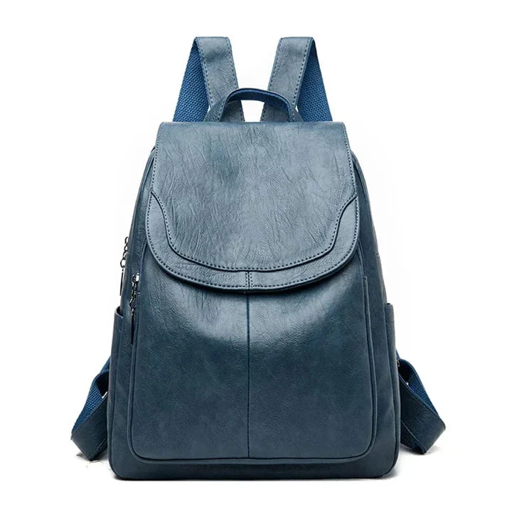 Chic women's leather fashion backpack, a versatile and elegant statement piece for modern styling.