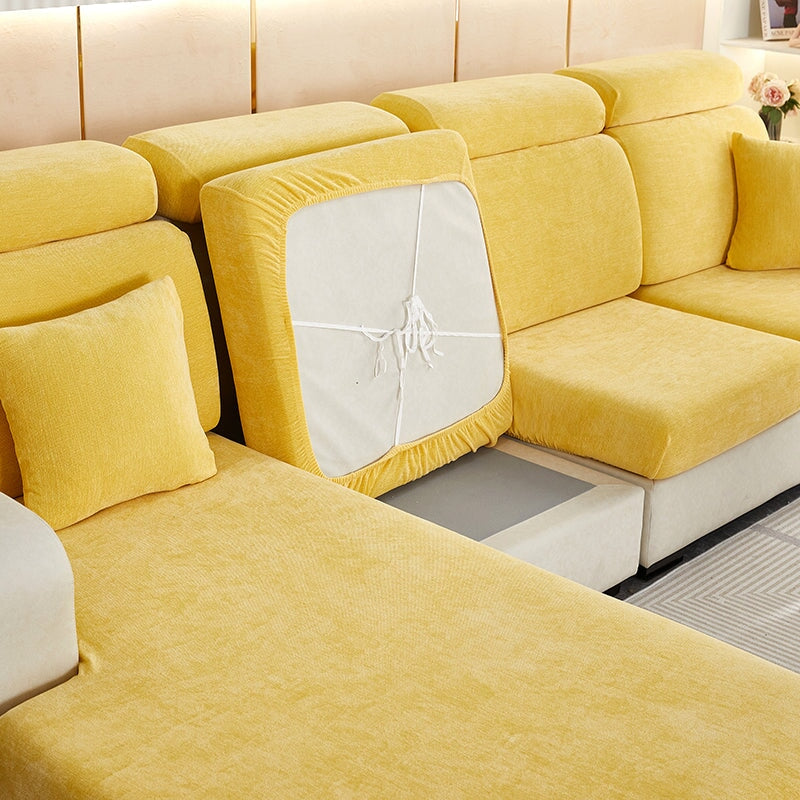 Textured chenille sectional cover. Soft and durable sofa protector for stylish home decor & comfort.