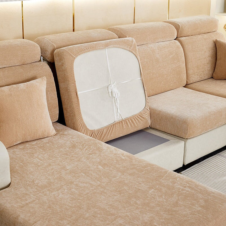 Stylish chenille sofa cover. Durable sectional slipcover for ultimate furniture protection and home decor.
