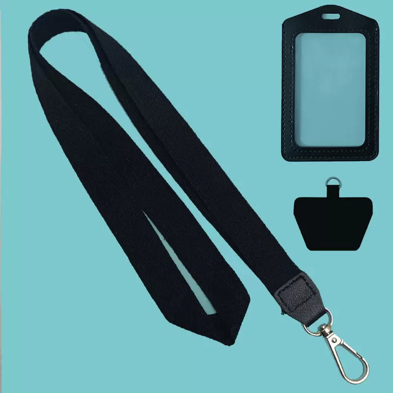 Smooth, durable fabric lanyard in a neutral color for ID holders & keys. Comfortable & practical for daily use.