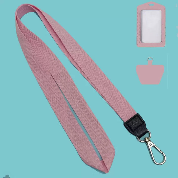 Heavy-duty fabric lanyard designed for durable ID badge & key carrying. Long-lasting, reliable office accessory.