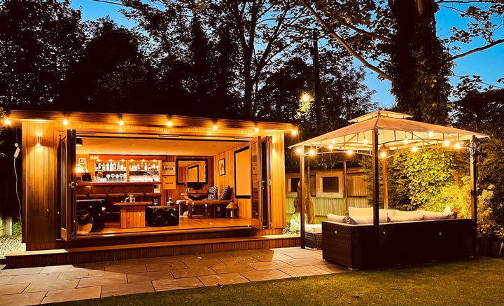 Connectable outdoor LED string lights, versatile for large patios, backyards, and commercial spaces.