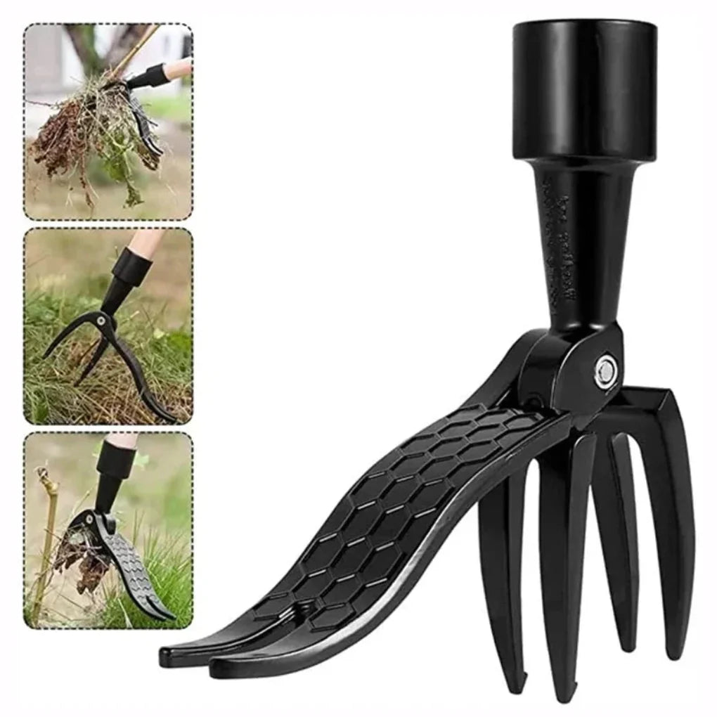 Durable stainless steel garden weed puller tool head for efficient root removal & precise weeding. Enhances lawn care.