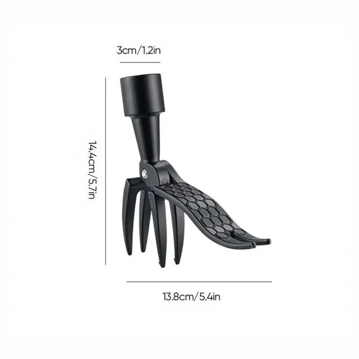 Heavy-duty stainless steel weed puller attachment, a durable outdoor gardening tool for tough root removal.