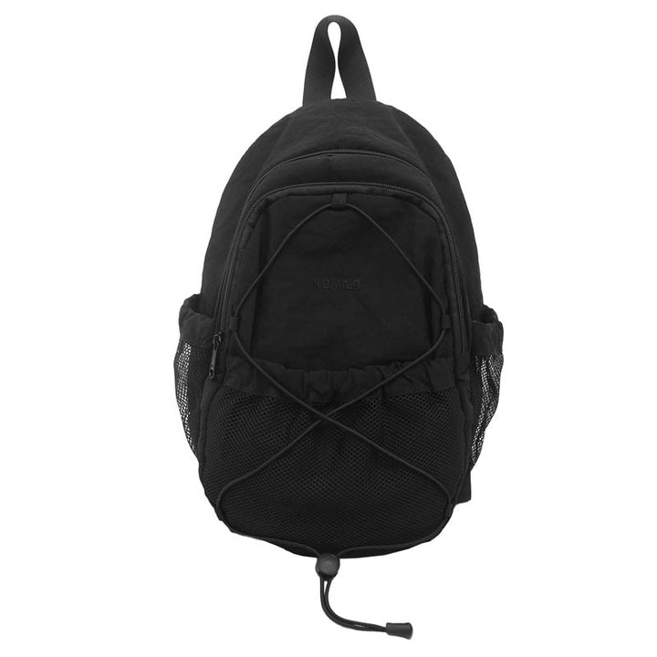 Spacious hiking daypack, black, with adjustable straps for comfort on outdoor adventures. Durable unisex travel & camping gear.