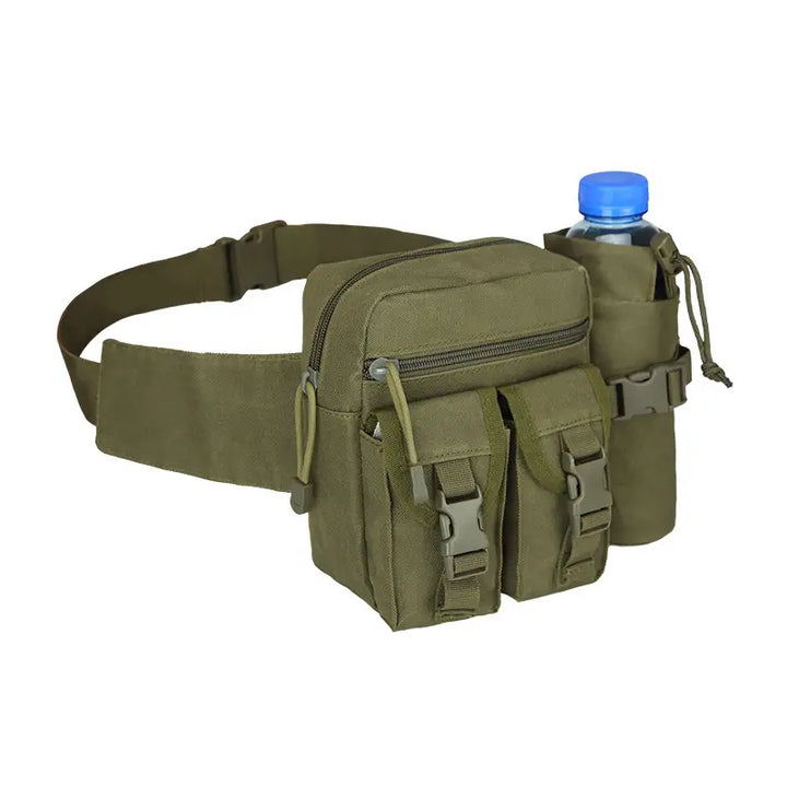 Durable unisex hiking & trekking waist bag, available in black, khaki, or green for outdoor adventures.